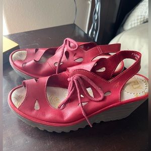 Fly London Red Sandals, Sz 39